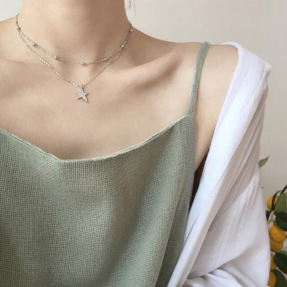 NEW 925 Sterling Silver Diamond Star Necklace G - Picture 5 of 13